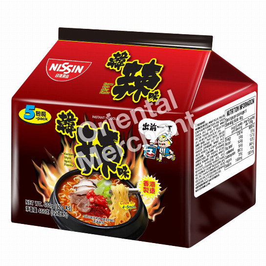 Nissin Instant Noodle (Korean Style Spicy Flavour) 92gx5packs