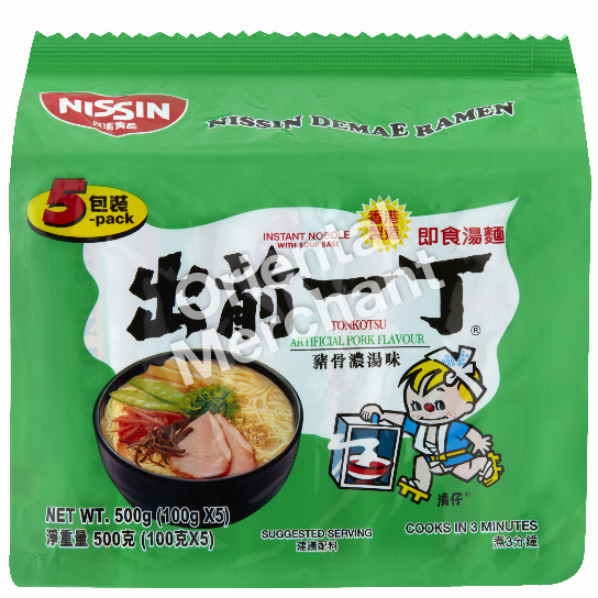 Nissin Instant Noodle (Tonkotsu Artificial Pork Flavour) 100gx5packs