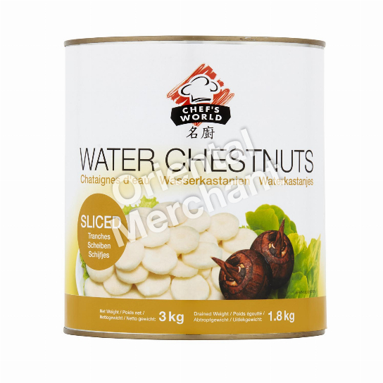 Chef's World Water Chestnuts Sliced 3kg
