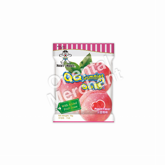 Want Want QQ Gummy Candy (Peach Flavour) 70g